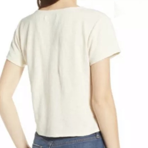 Madewell Wrap-Tie Top Vintage J2858 Bleached Linen XXS - Picture 2 of 6